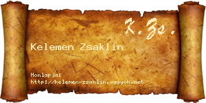 Kelemen Zsaklin névjegykártya